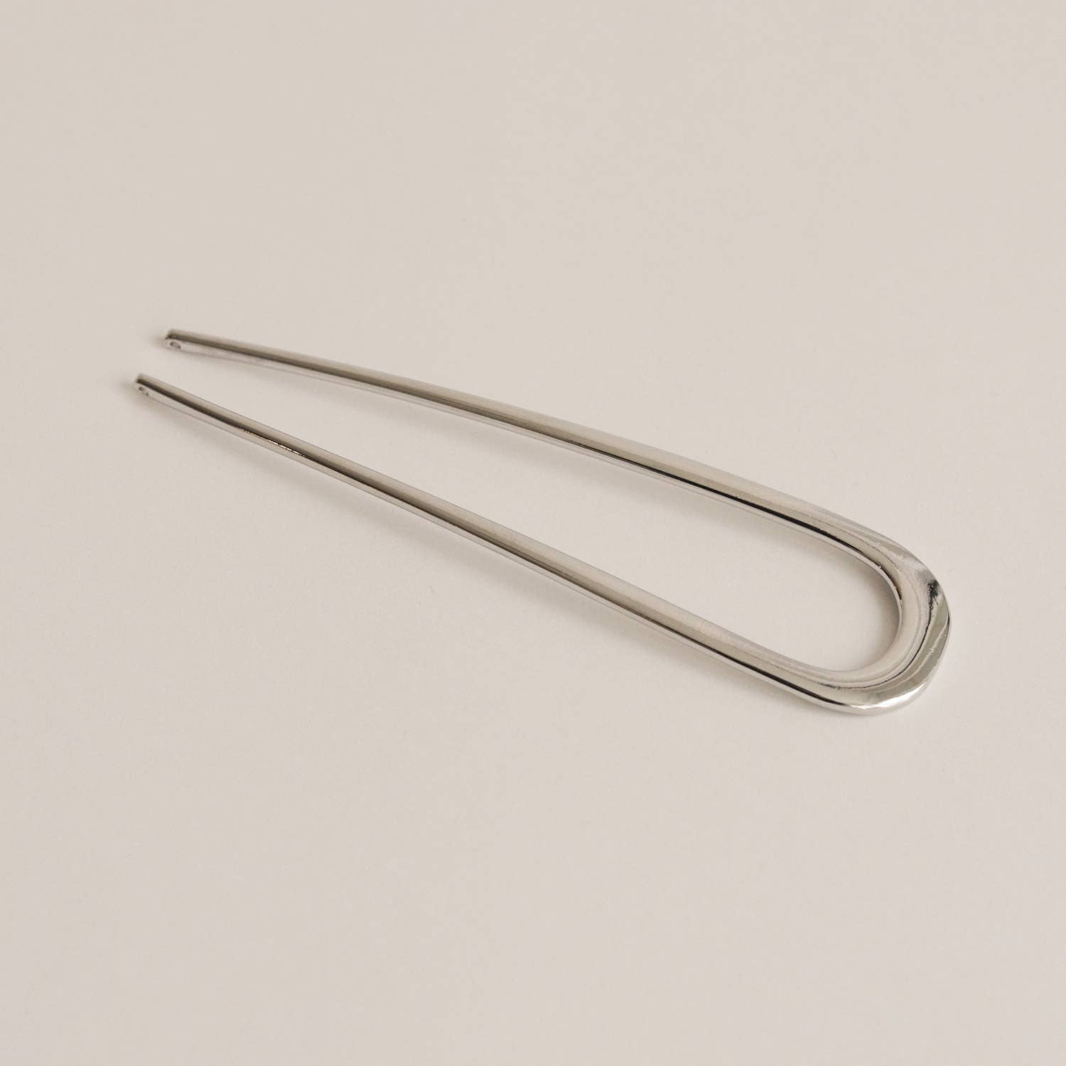 Minimalist Bent U-Shaped Hair Stick | Silver