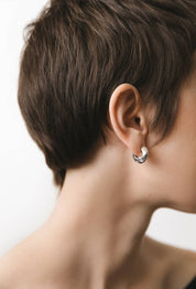 Round Peak Earrings Sterling Silver