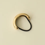 Wide Crescent Metal Cuff Hair Tie in Gold