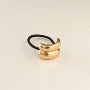 Mini Double Arch Metal Ponytail Hair Tie in Gold