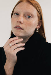 Double Orb Sterling Silver Earrings