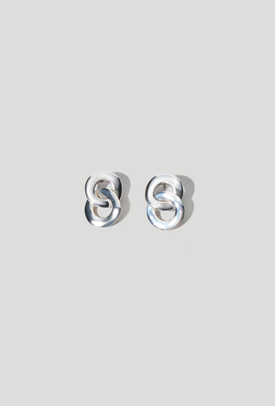 Linked Earrings Silver