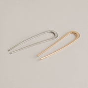 Minimalist Bent U-Shaped Hair Stick | Silver