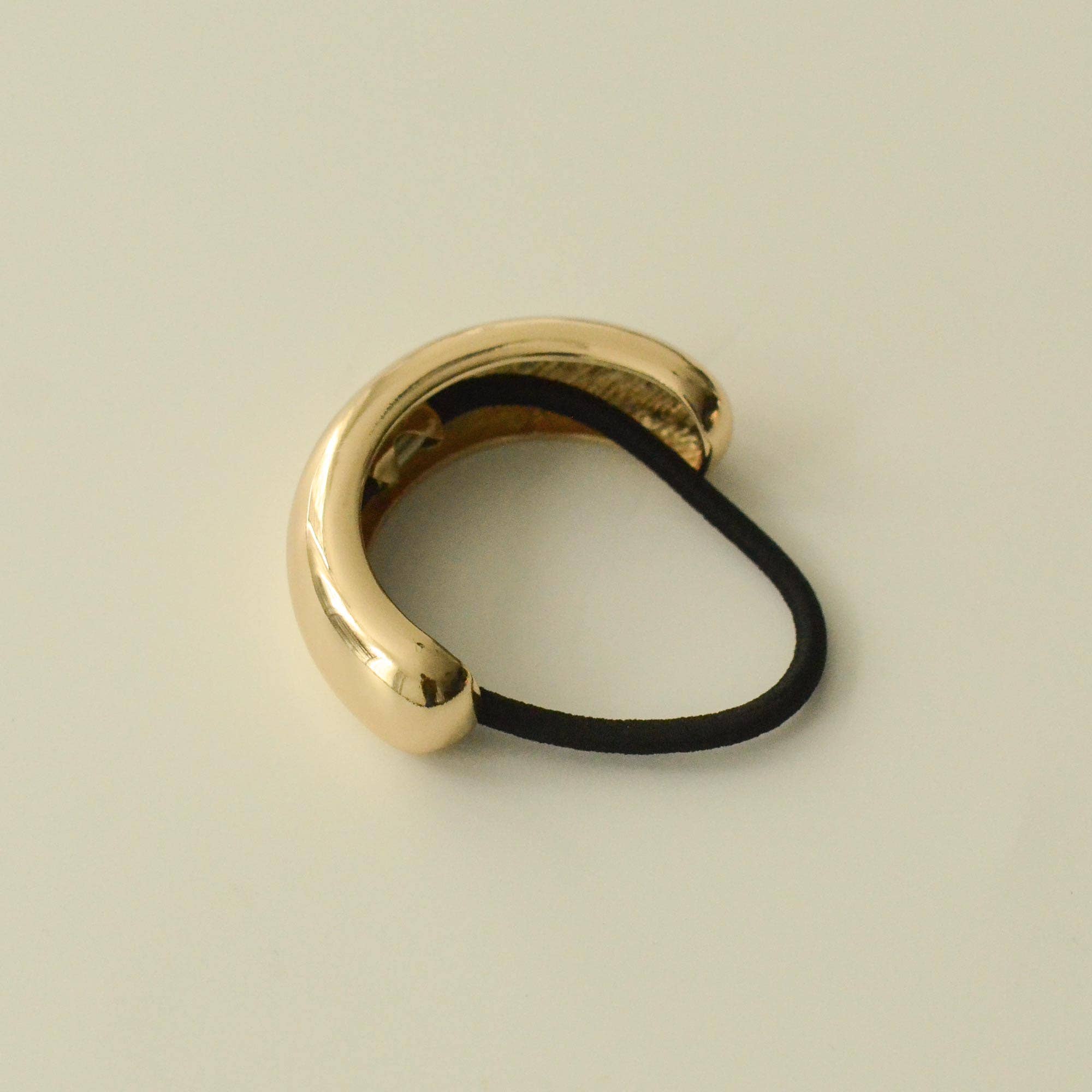 Wide Crescent Metal Cuff Hair Tie in Gold