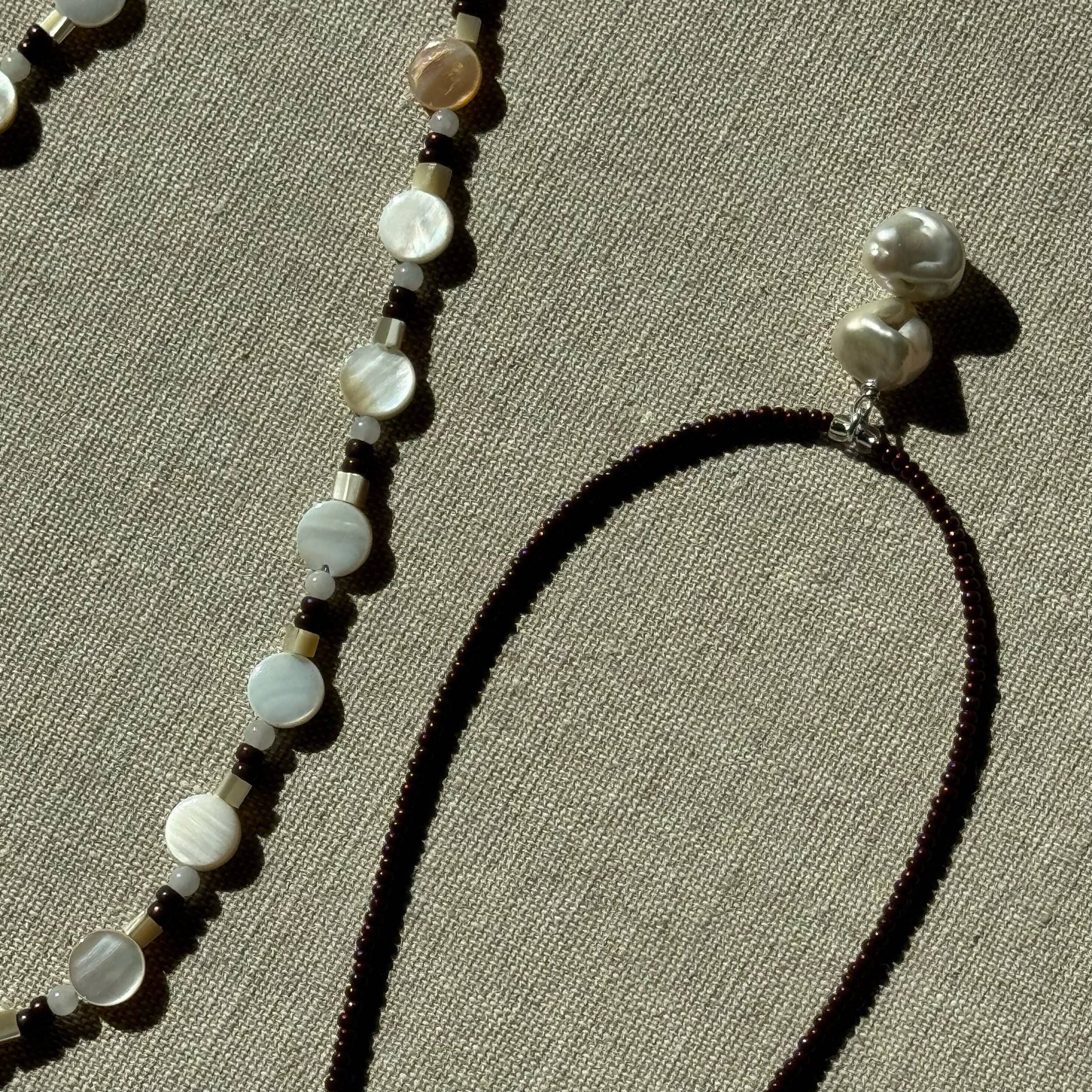 Pearl Drop Necklace - Espresso