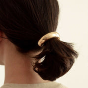 Wide Crescent Metal Cuff Hair Tie in Gold