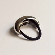 Wide Crescent Metal Ponytail Hair Tie in Silver