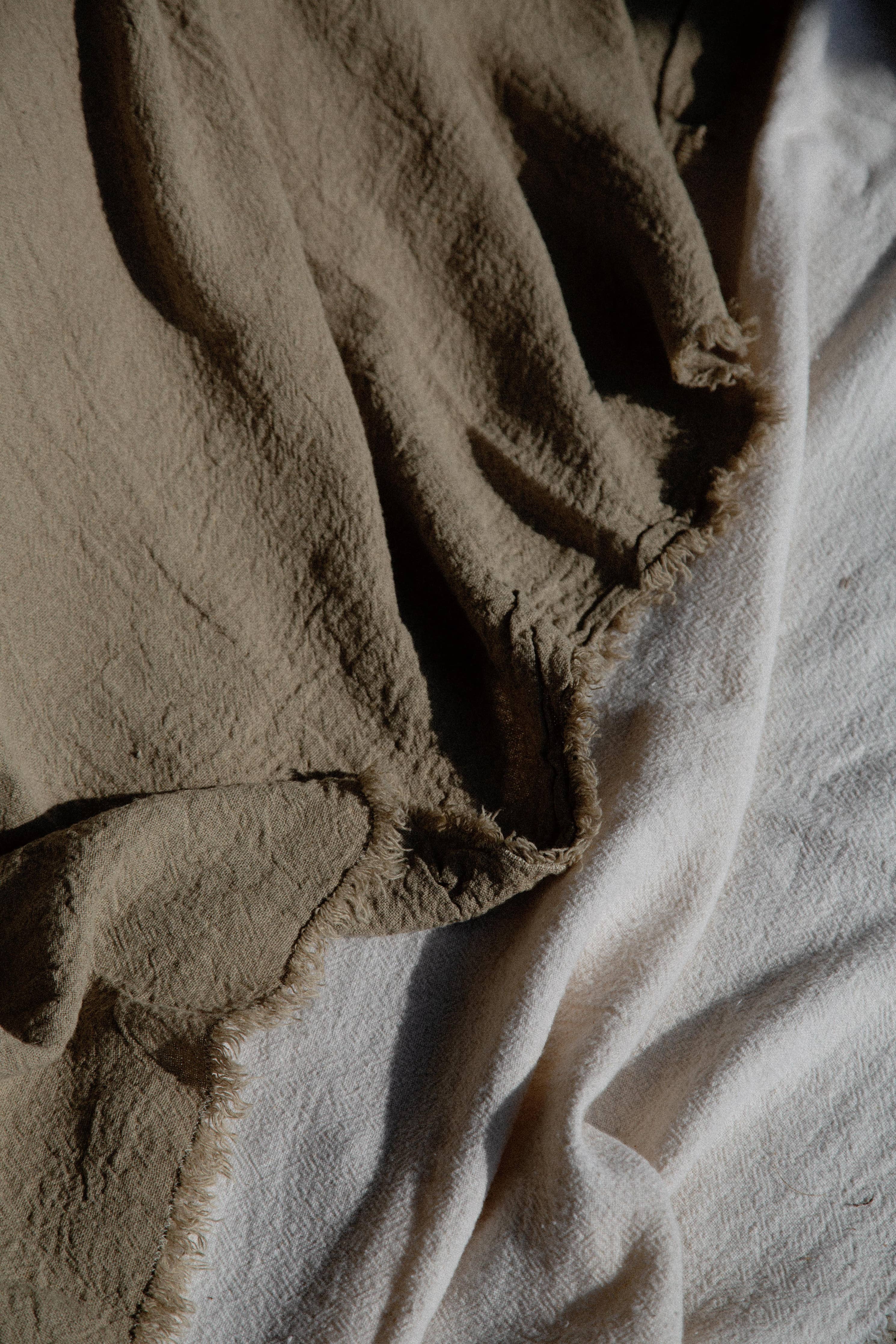 French Raw Linen Throw