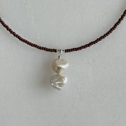 Pearl Drop Necklace - Espresso