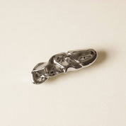 Textured Metal Barrette Hair Clip in Silver