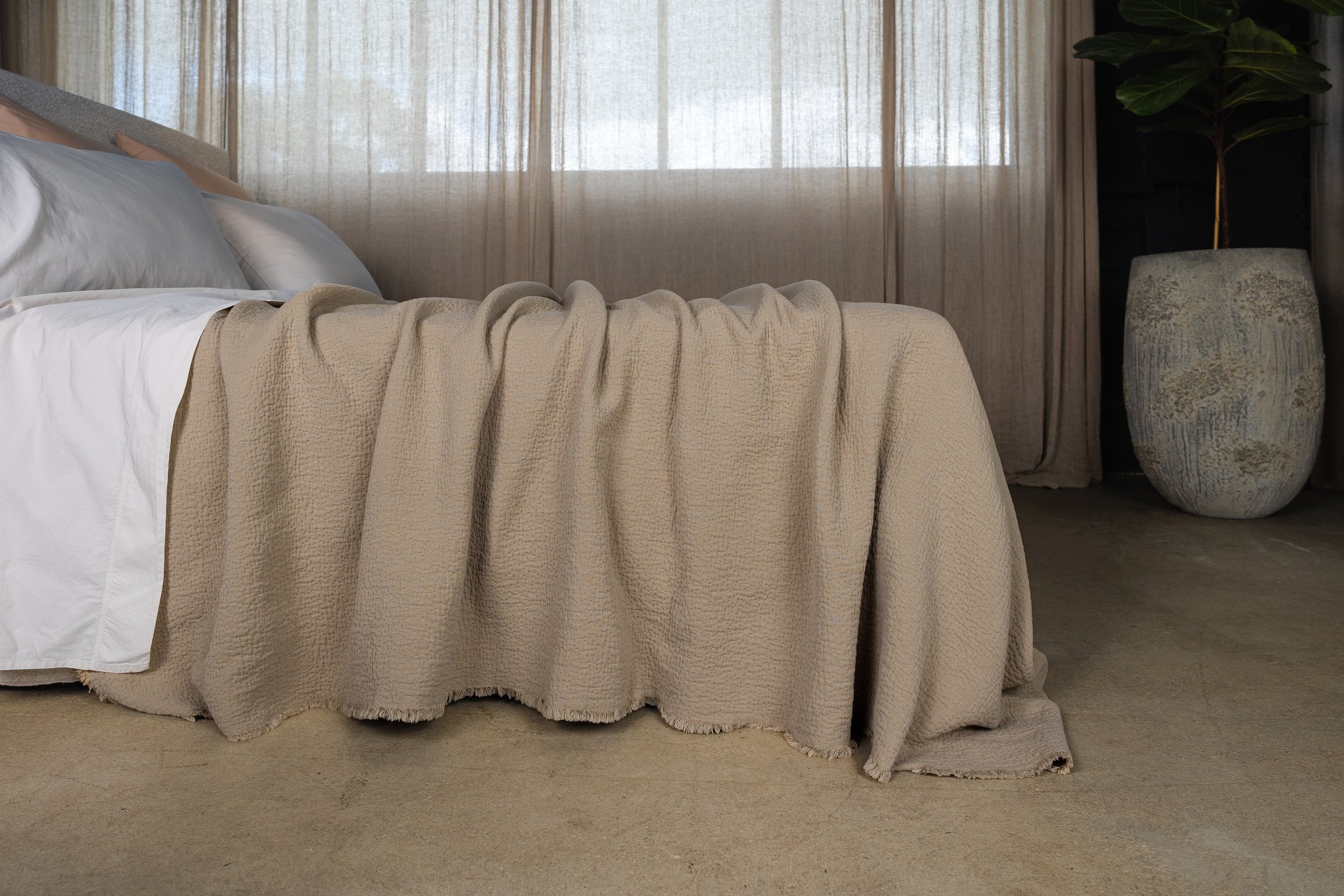 Cantabria Cotton Throw in Natural