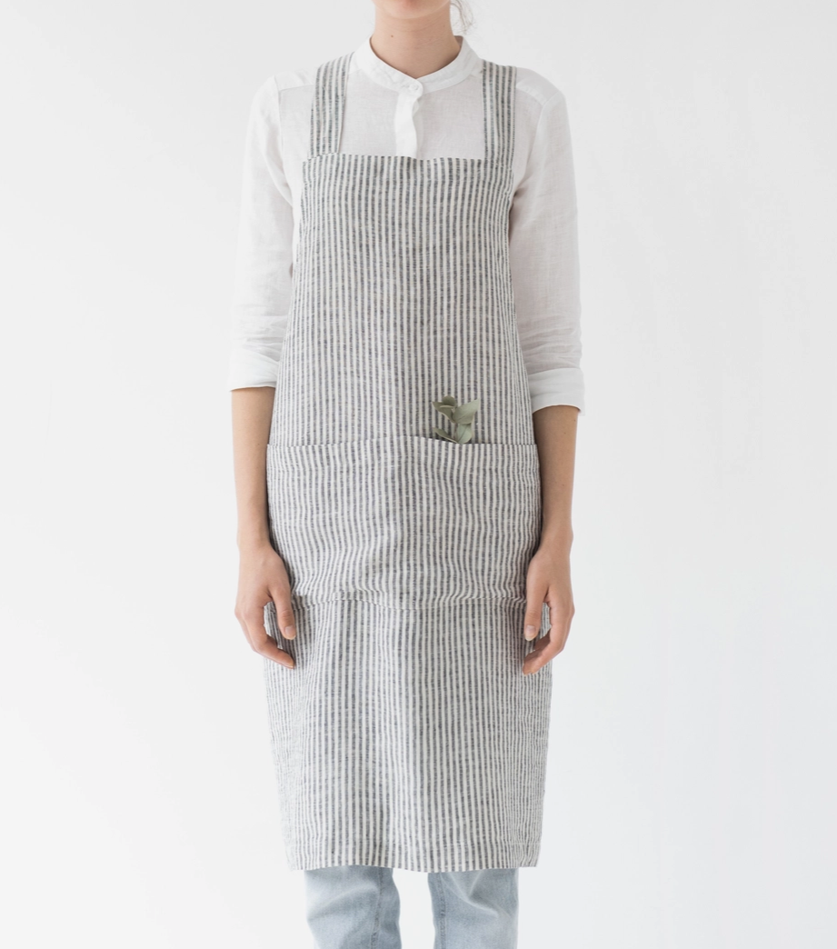 Linen Crossback Pinafore Apron - Multiple Colors