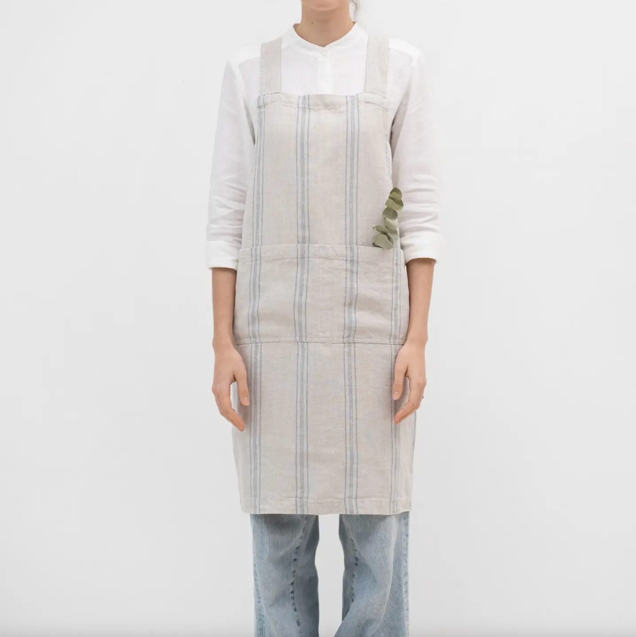 Linen Crossback Pinafore Apron - Multiple Colors