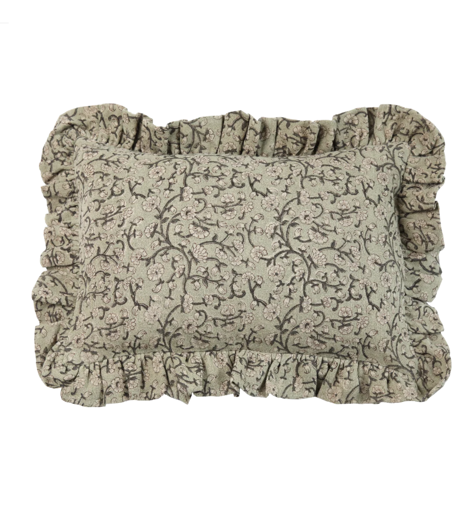 Izna Emerald Ruffle Pillow