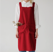Linen Crossback Pinafore Apron - Multiple Colors