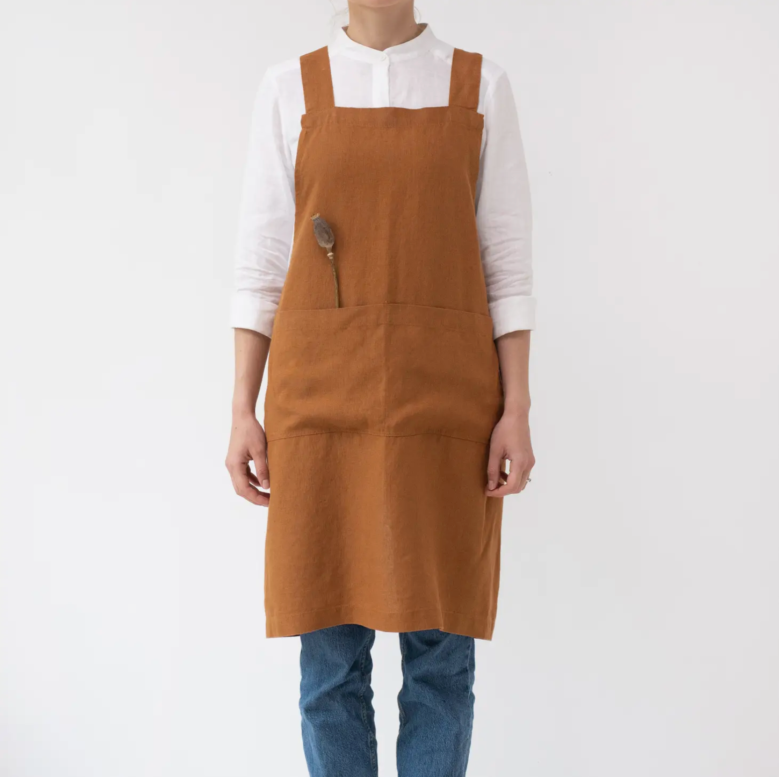 Linen Crossback Pinafore Apron - Multiple Colors