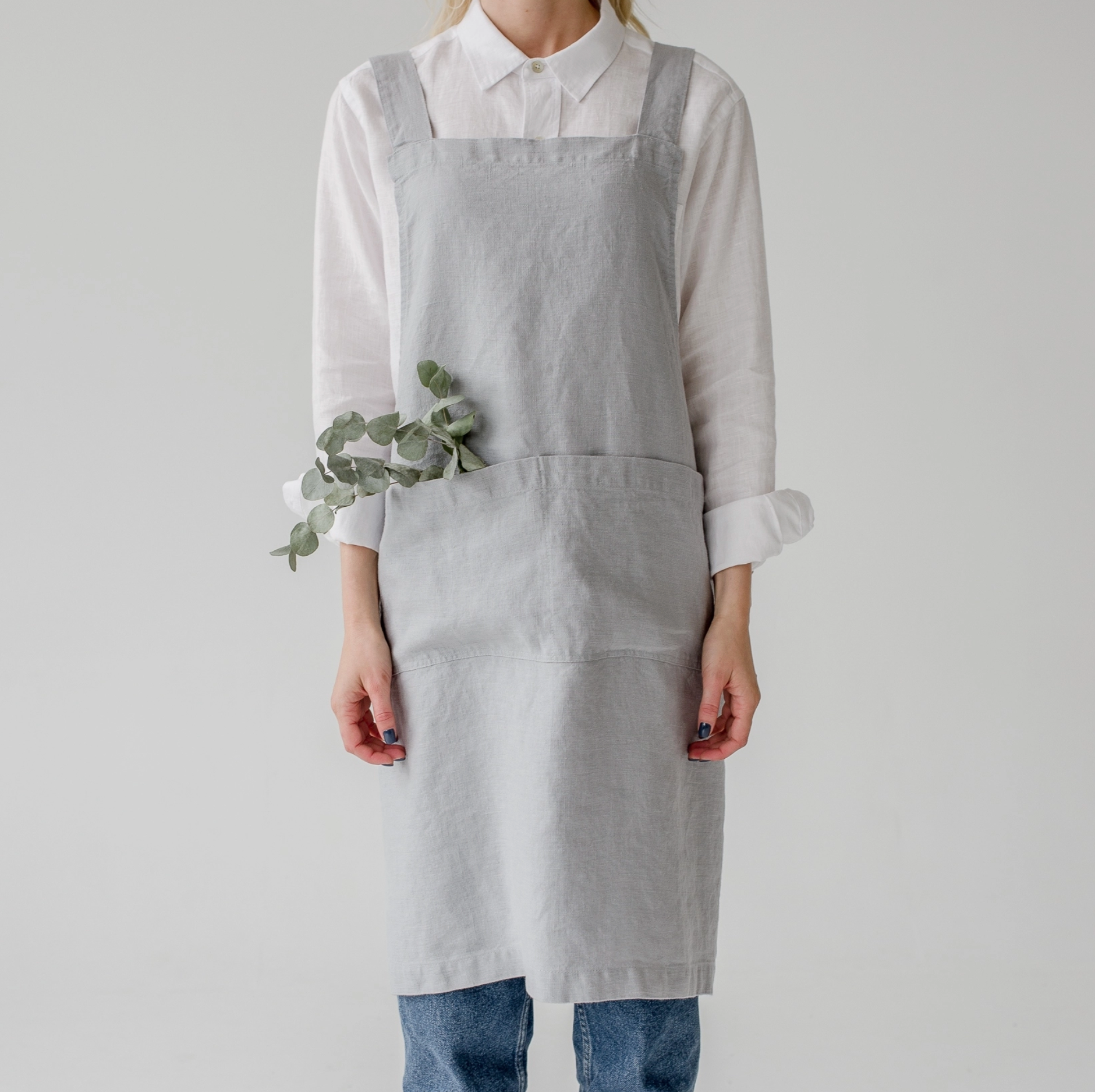 Linen Crossback Pinafore Apron - Multiple Colors