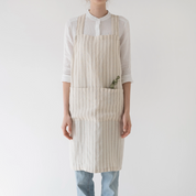 Linen Crossback Pinafore Apron - Multiple Colors