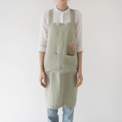 Linen Crossback Pinafore Apron - Multiple Colors