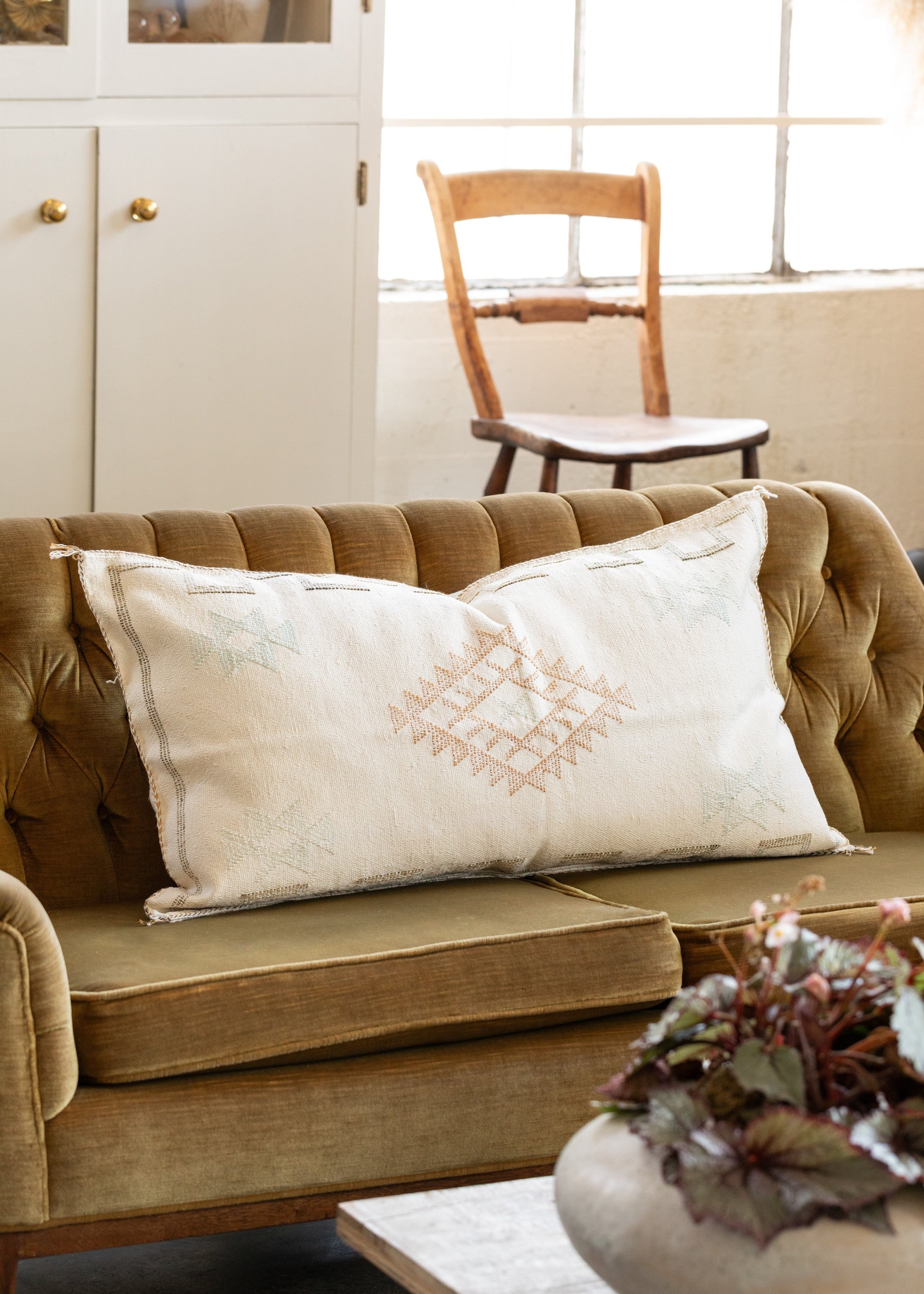 XL Sabra Cactus Silk Moroccan Pillow