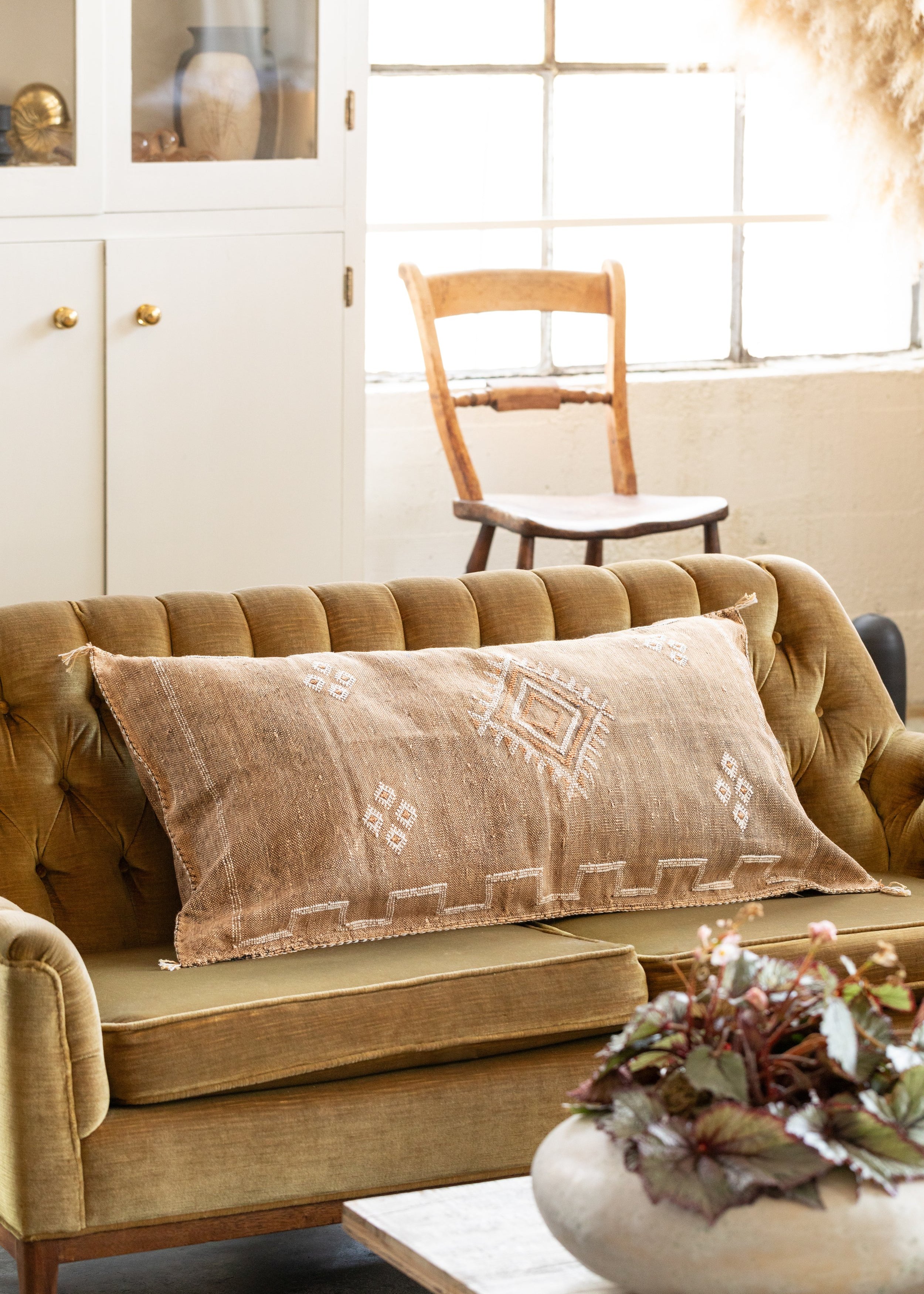 XL Sabra Cactus Silk Moroccan Pillow