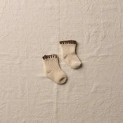 Cotton Yak Garland Stitch Pile Baby Socks