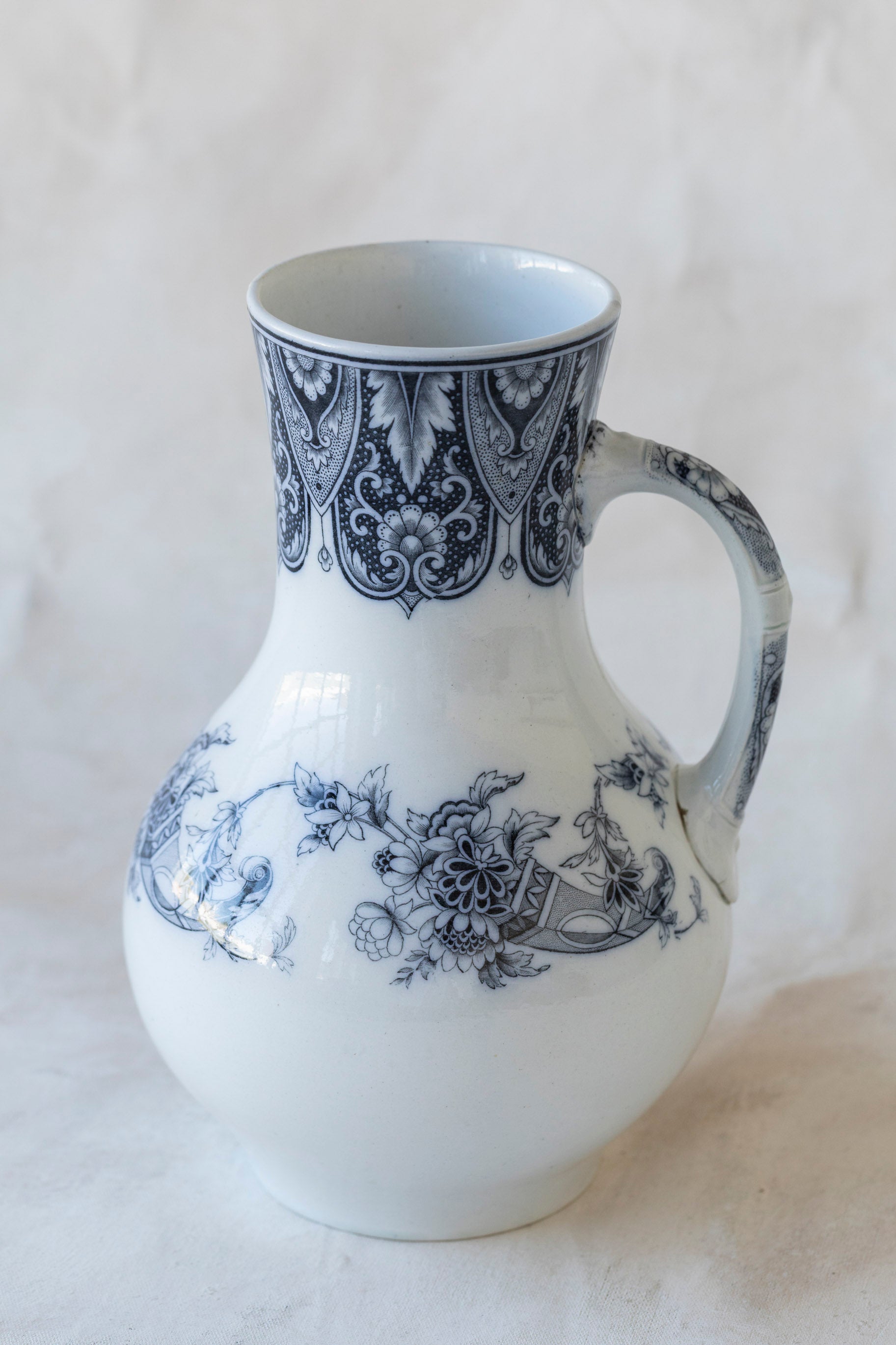 Antique Utica Transfer Pitcher