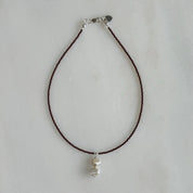 Pearl Drop Necklace - Espresso