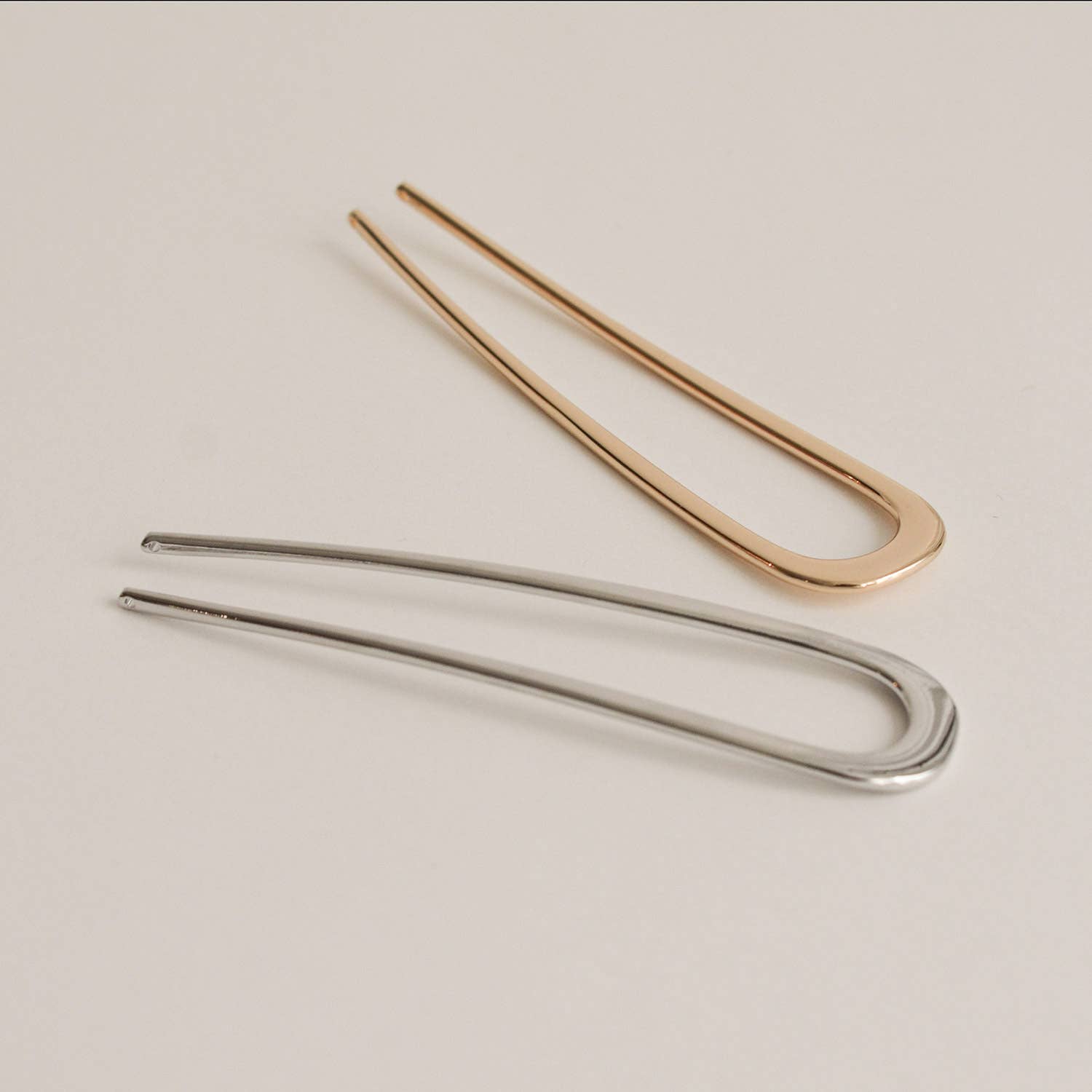 Minimalist Bent U-Shaped Hair Stick | Silver