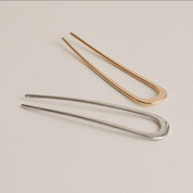 Minimalist Bent U-Shaped Hair Stick | Silver