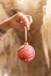 Ceramic Baubles Red and Gold