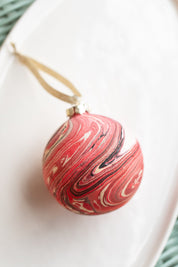 Ceramic Baubles Red and Gold