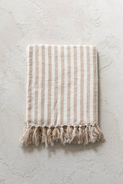 Bengal Stripe Hammam Towel - Warm Sand
