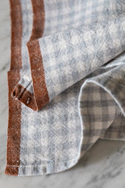 Two-Tone Gingham Blue/Cognac Tea Towel