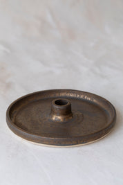 Bronze Wide Candle Holder Dish