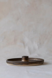 Bronze Wide Candle Holder Dish