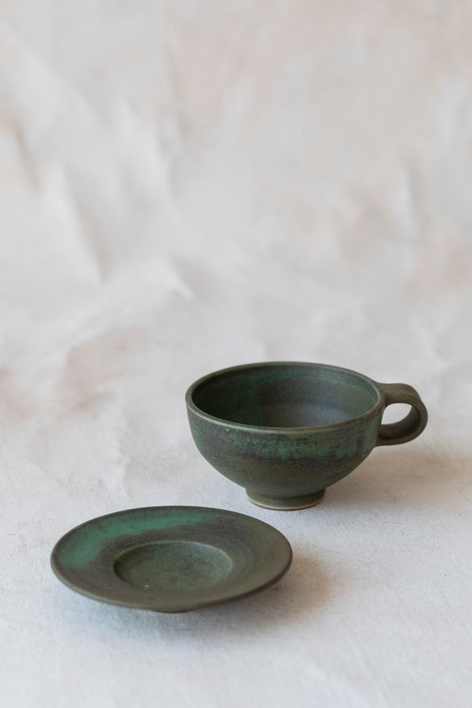 Cappuccino and Saucer Set in Forest