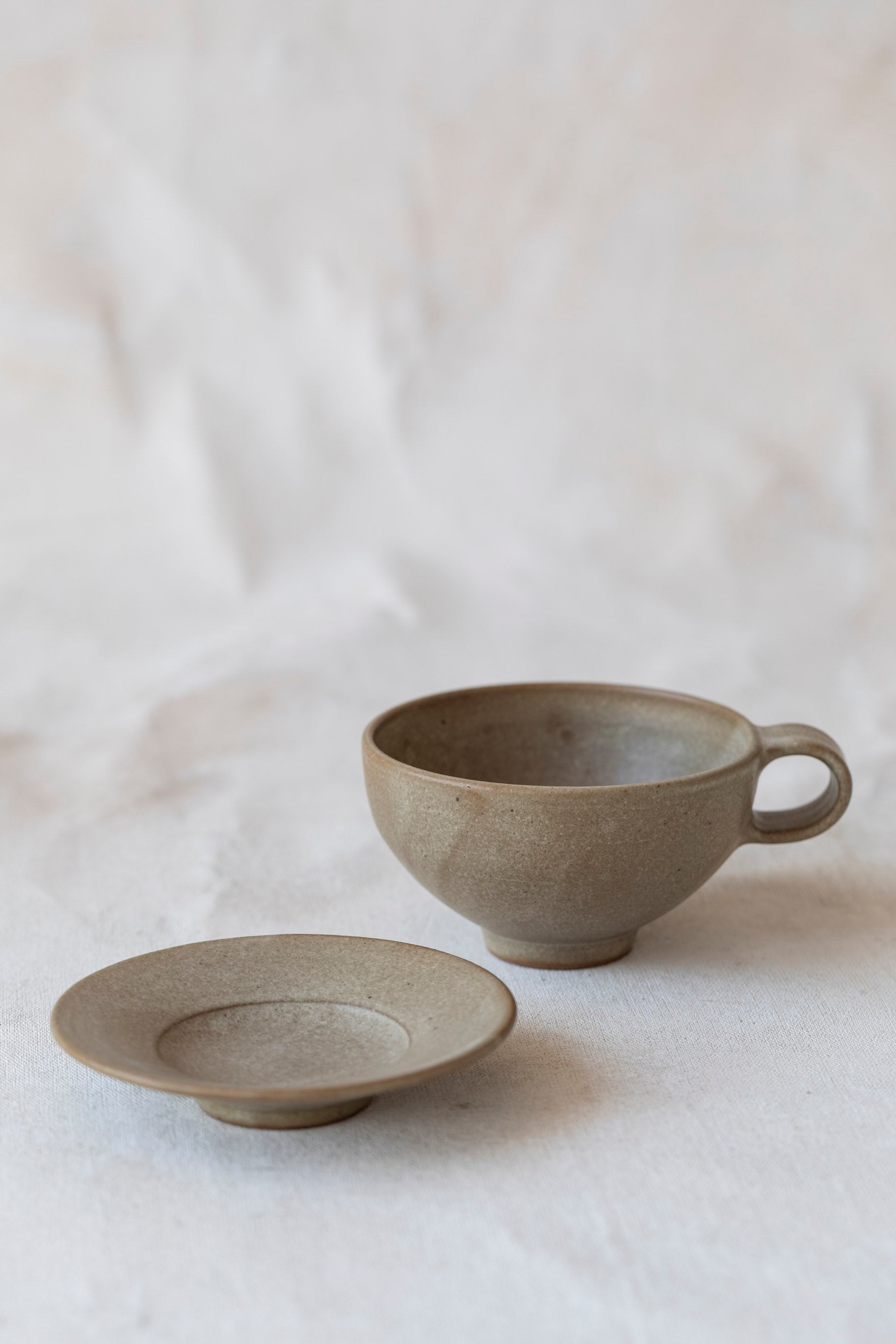 Cappuccino and Saucer Set in Sage