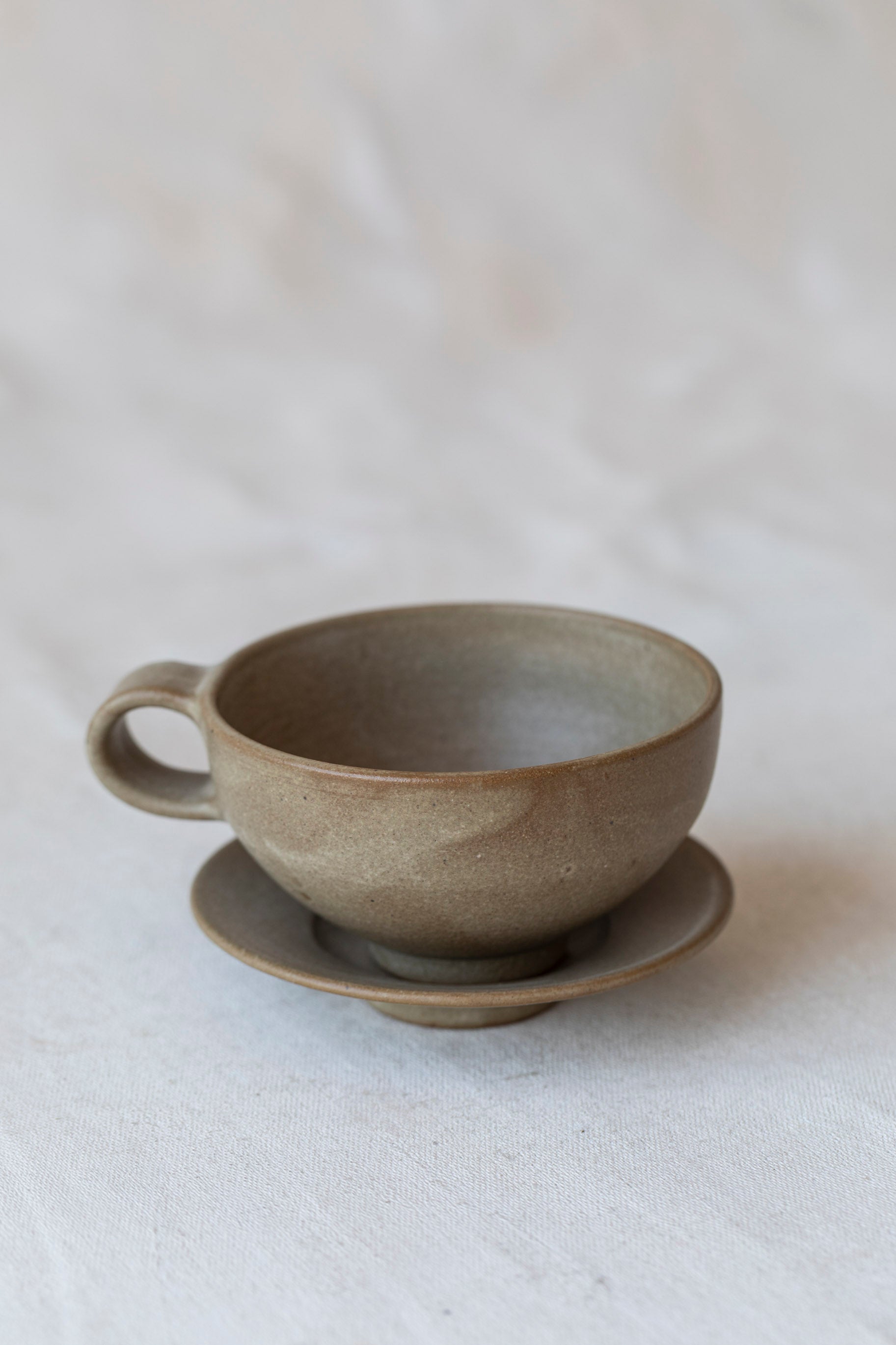 Cappuccino and Saucer Set in Sage