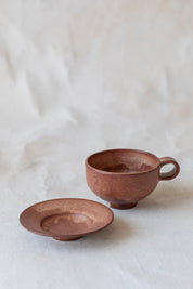 Cappuccino and Saucer Set in Sandstone