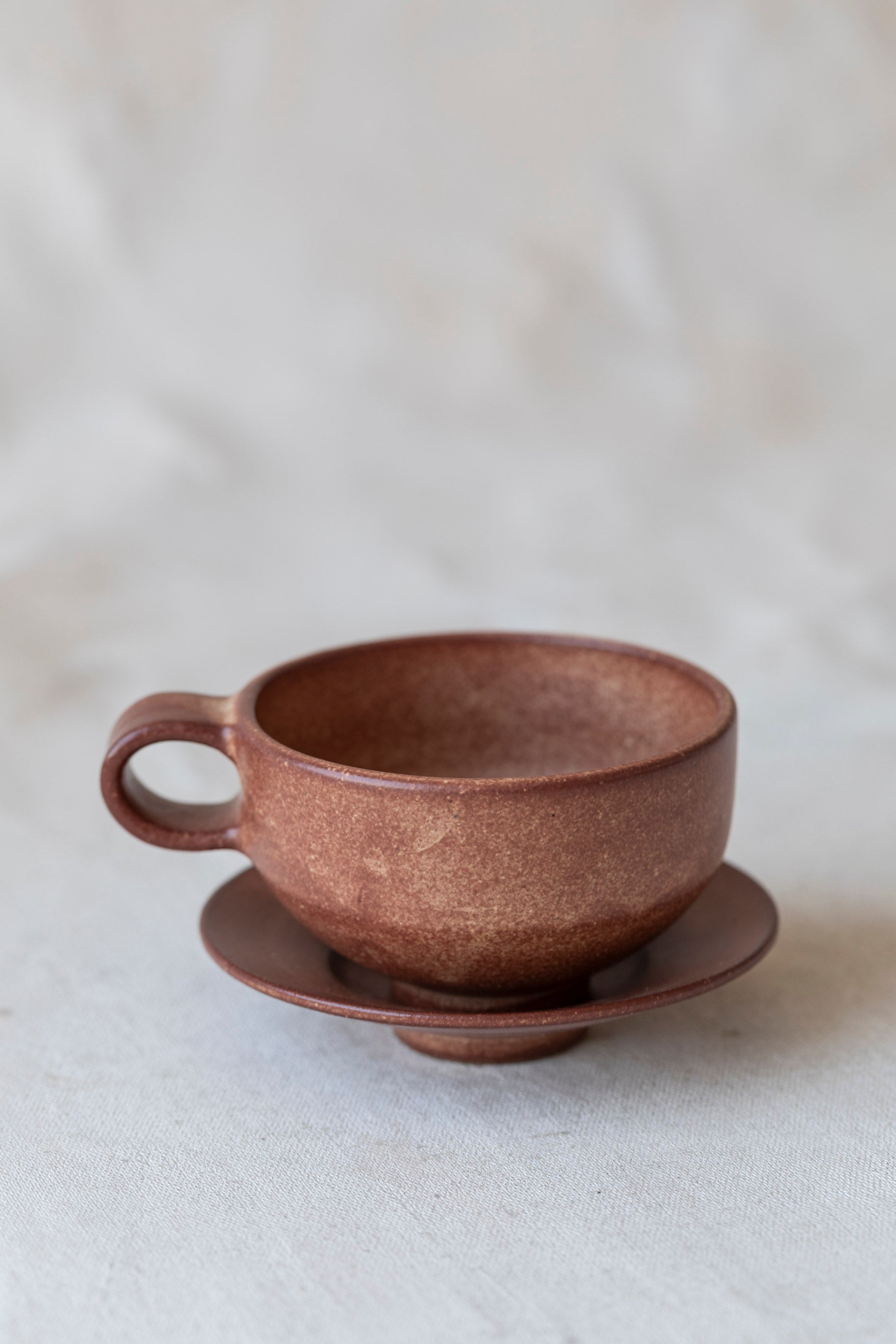 Cappuccino and Saucer Set in Sandstone