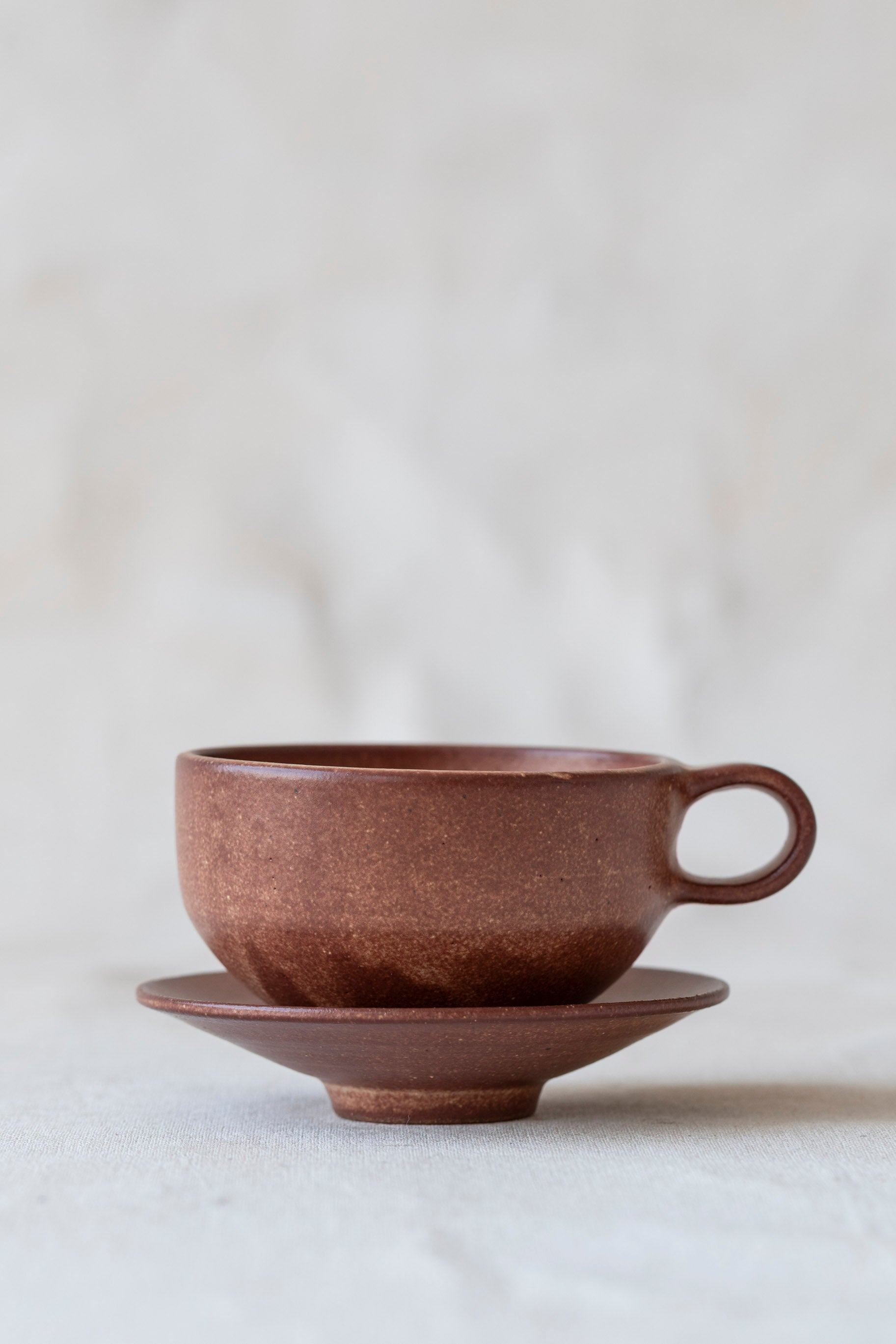 Cappuccino and Saucer Set in Sandstone