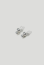 Double Orb Sterling Silver Earrings
