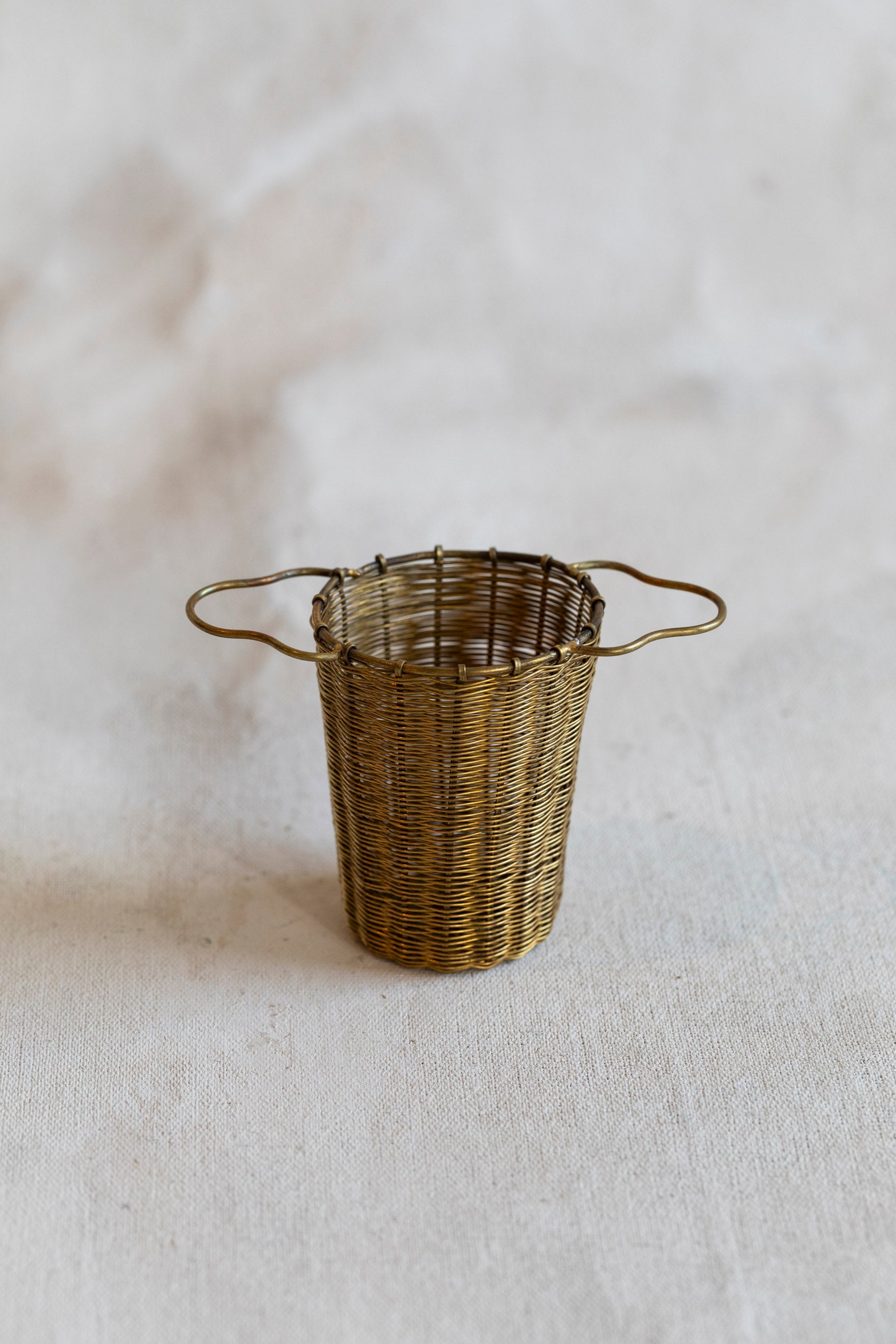 Deep Brass Basket Tea Strainer