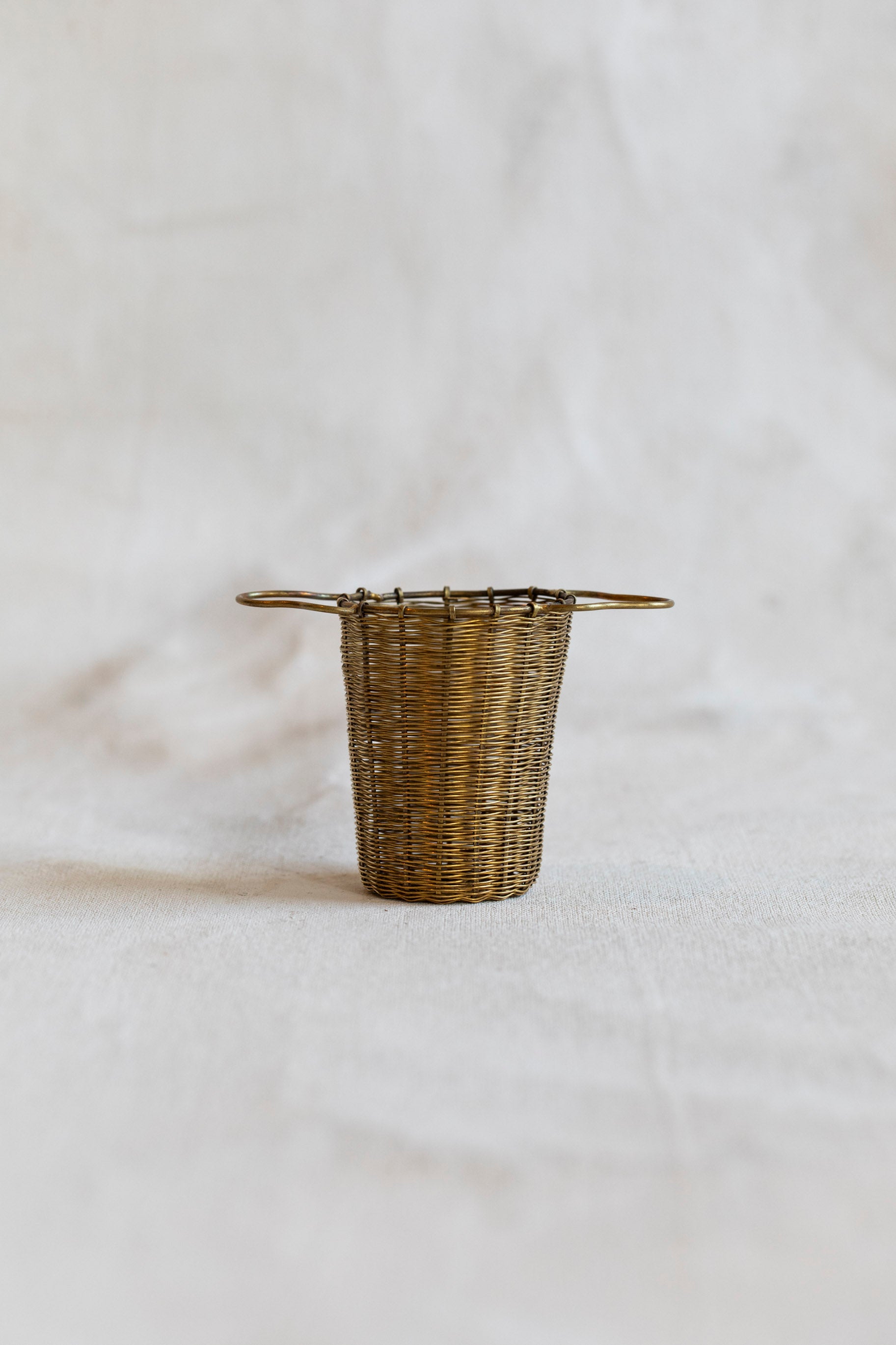 Deep Brass Basket Tea Strainer