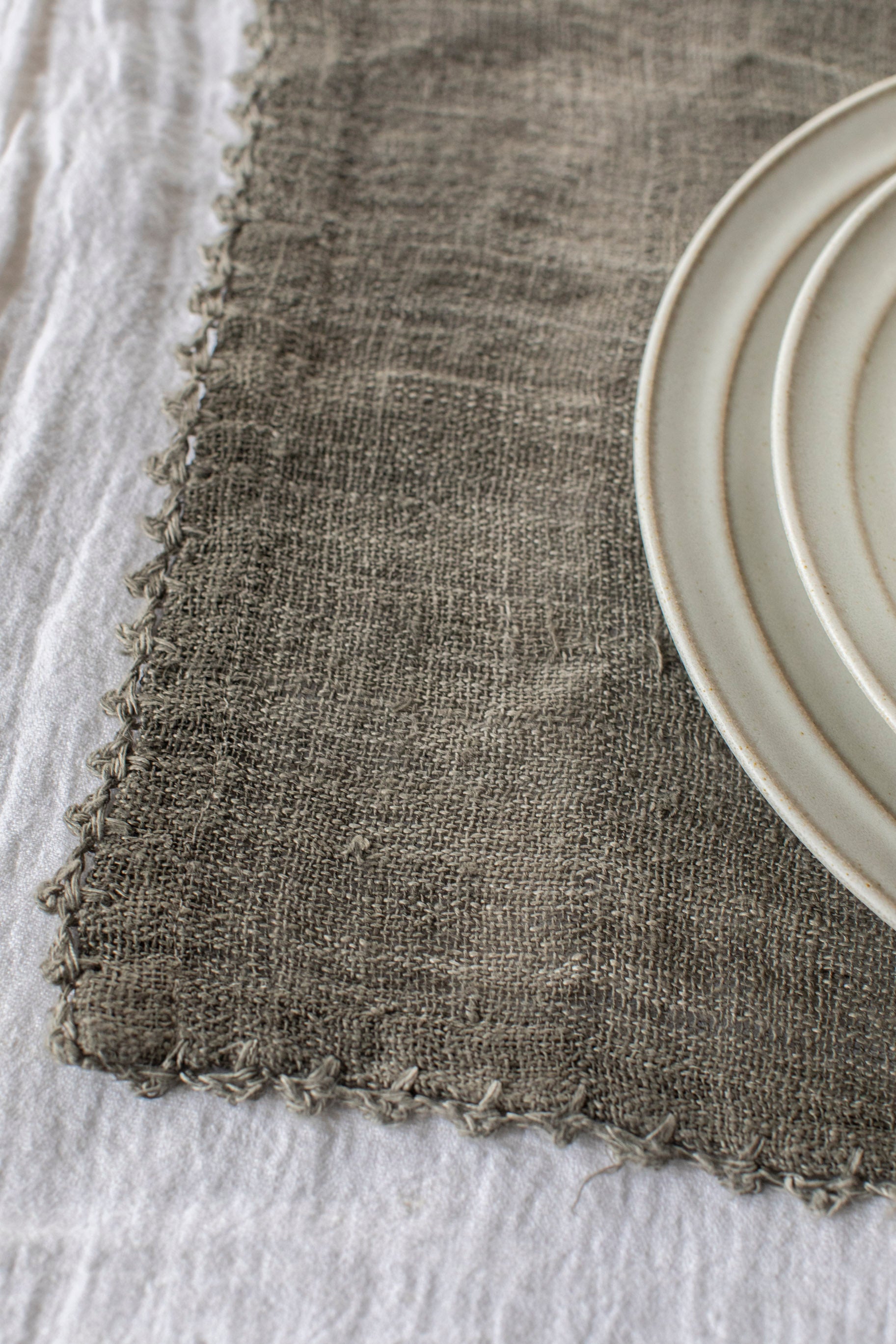 Crochet Edge Hemp Placemats