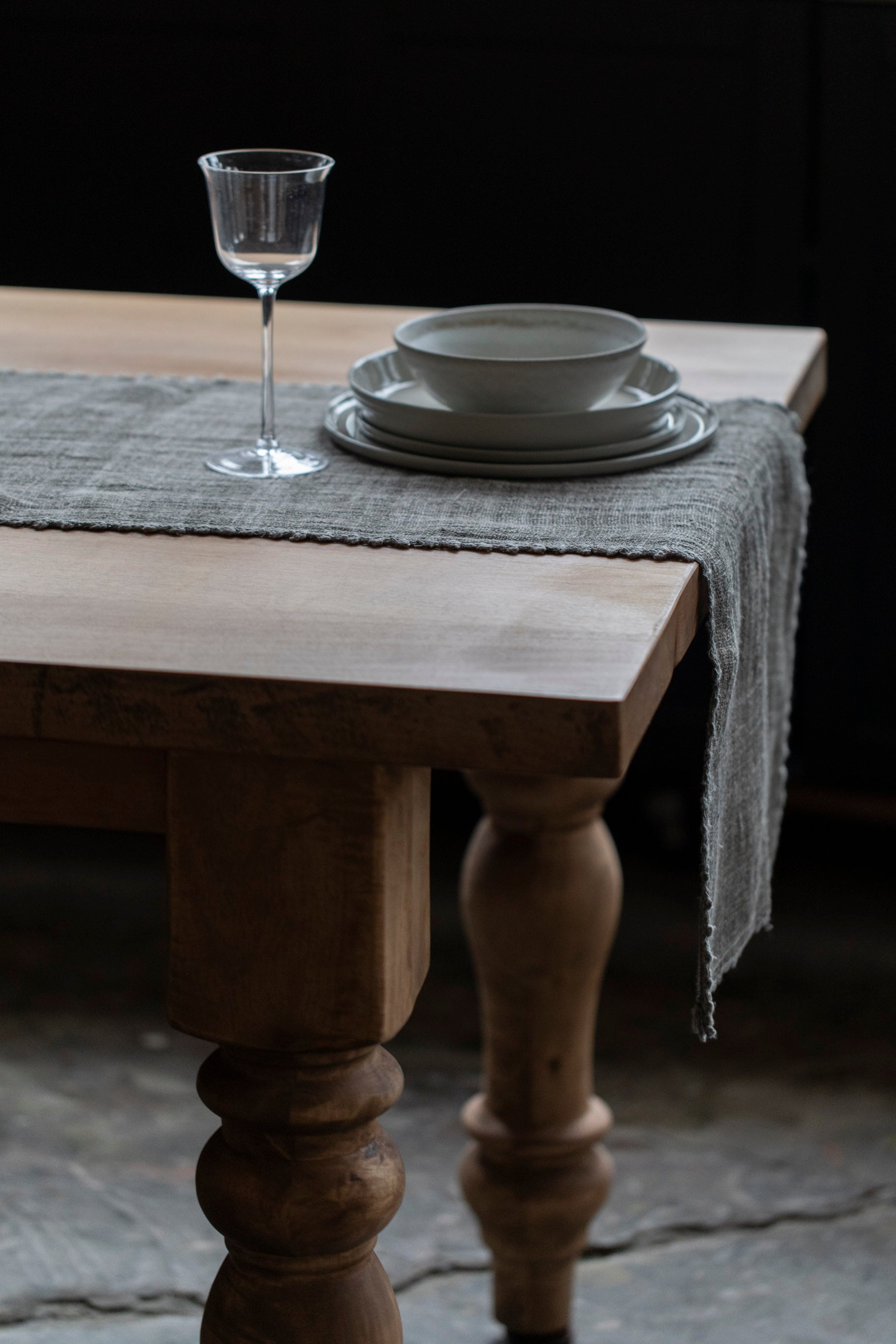 Crochet Edge Hemp Table Runner