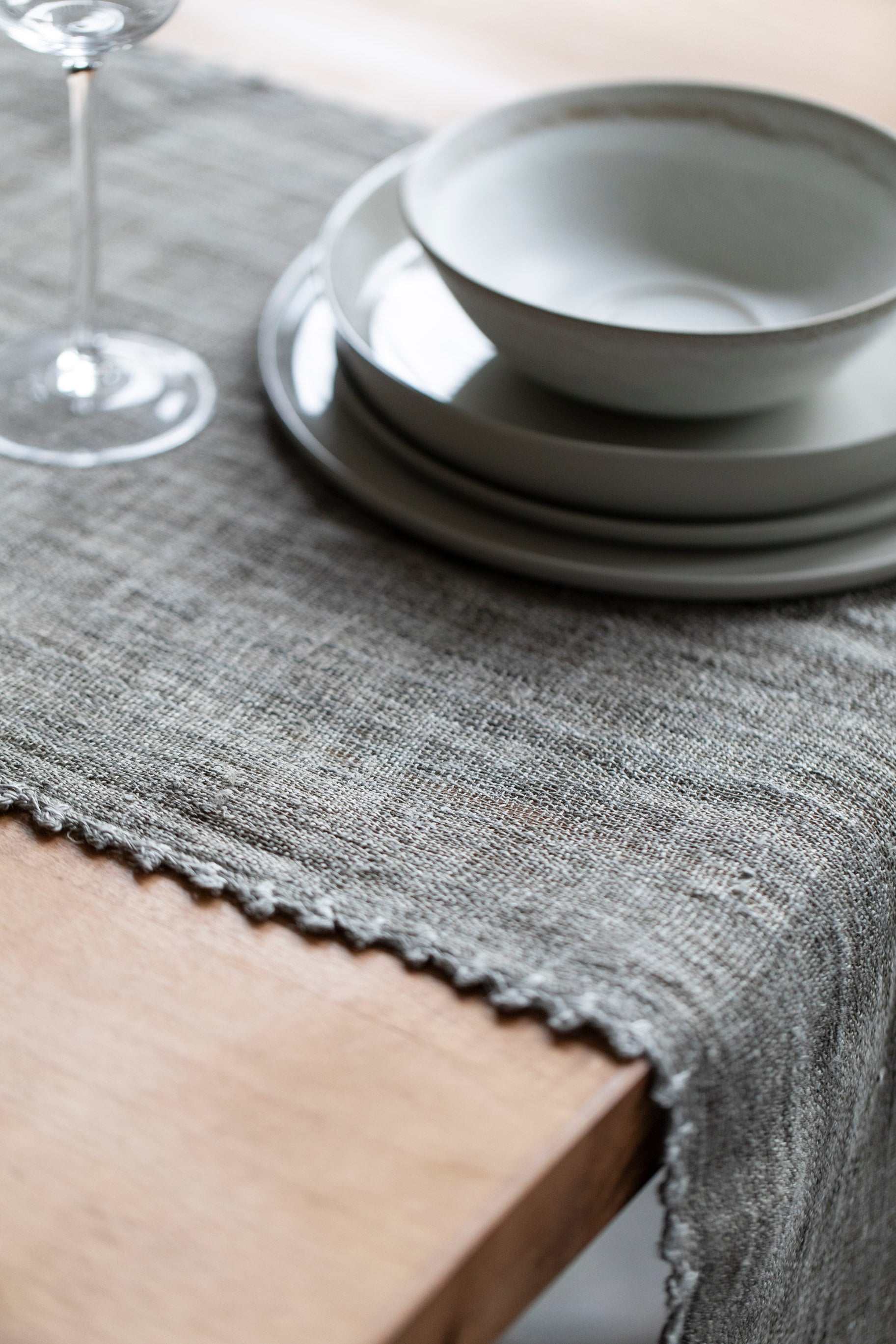 Crochet Edge Hemp Table Runner
