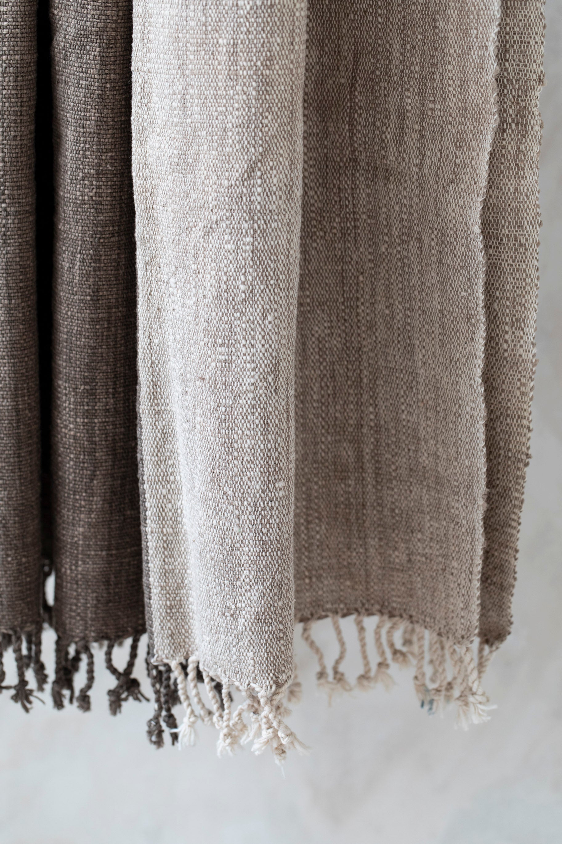 Handspun Cotton Throw in Charcoal