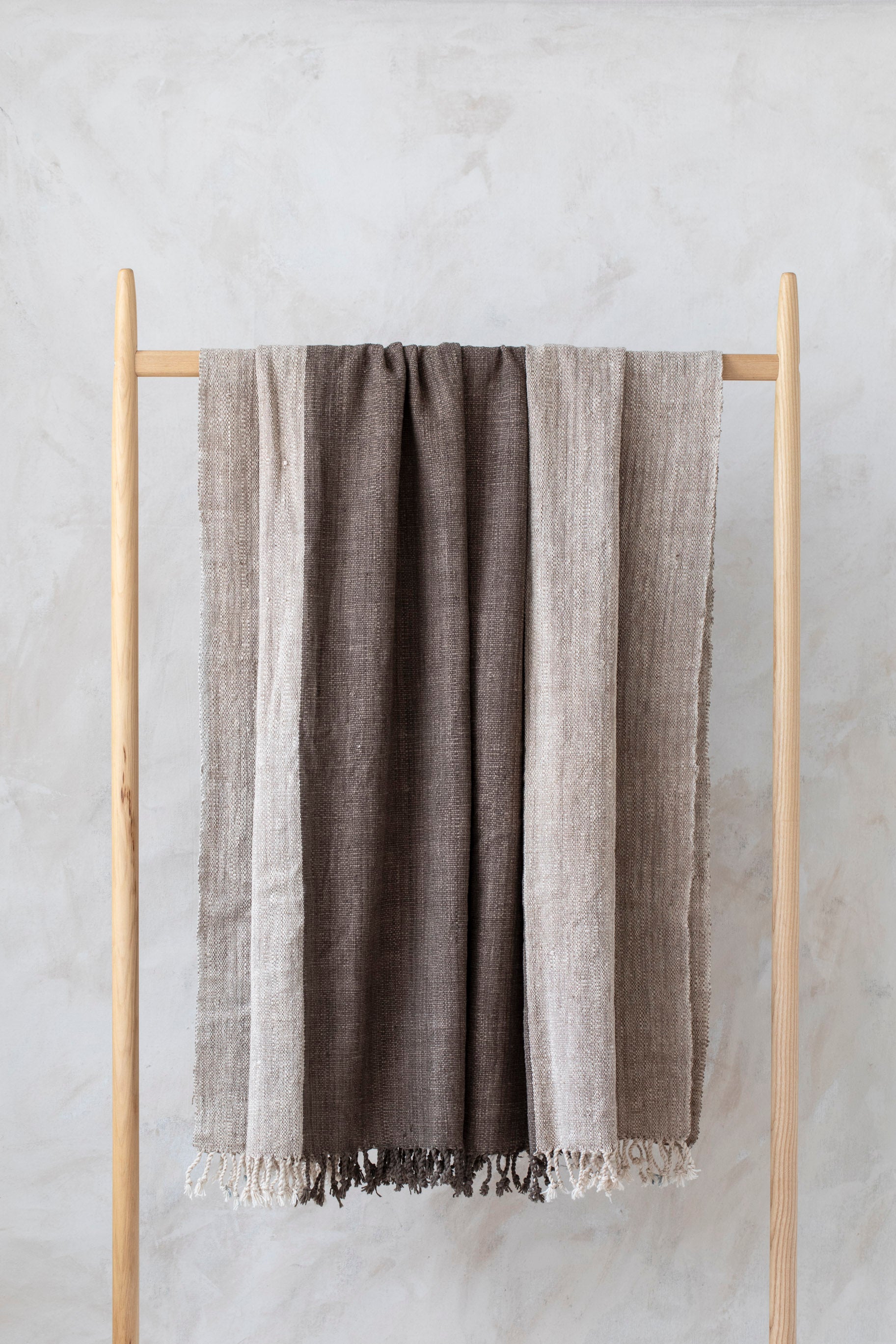 Handspun Cotton Throw in Charcoal